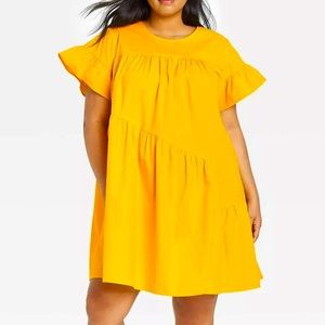 🌸 SPRING SALE Who What Wear Ruffled Short Sleeve Dress Size S